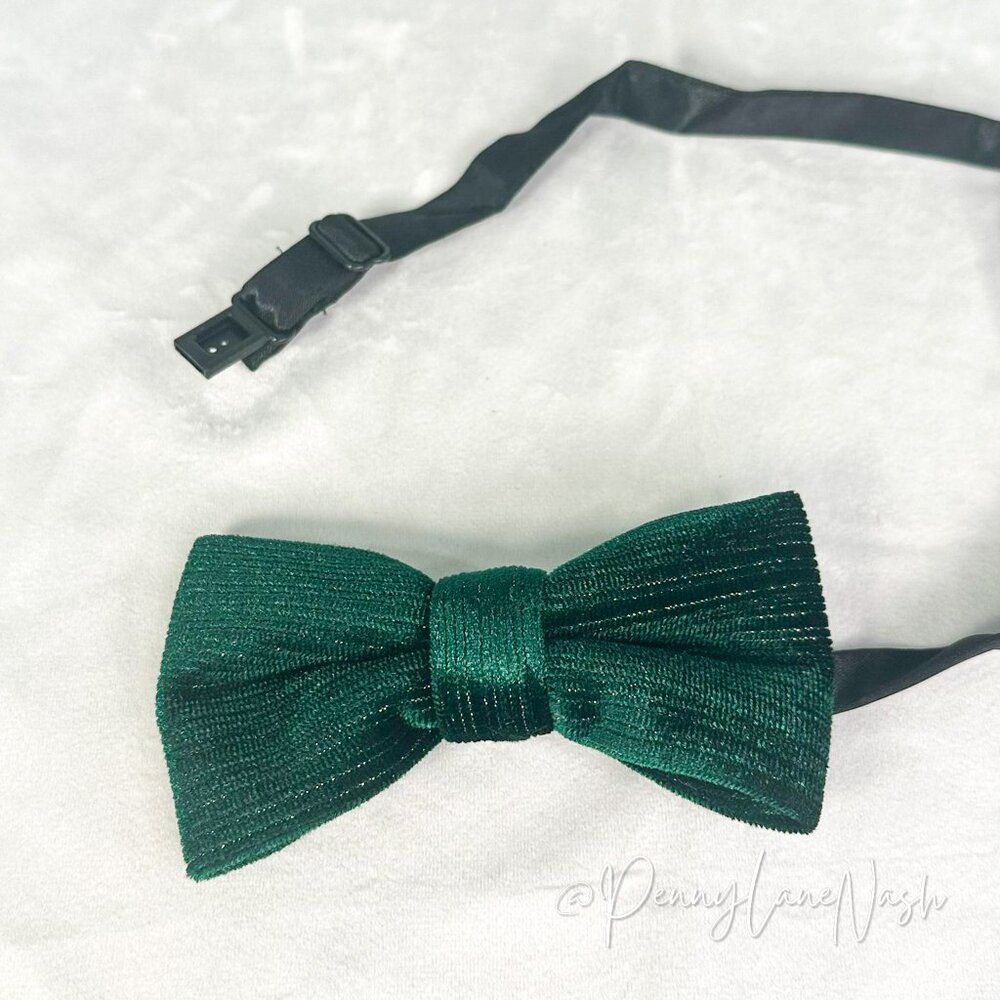 Men's Adjustable with Snap Bow Tie Green - Picture 3 of 7